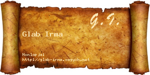Glab Irma névjegykártya